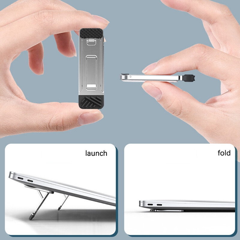  neslidžios cinko lydinio nešiojamojo kompiuterio laikiklis, skirtas Macbook Air Pro Pad IP staliniam staliniam stovui, sulankstomas nešiojamojo kompiuterio klaviatūros stovas