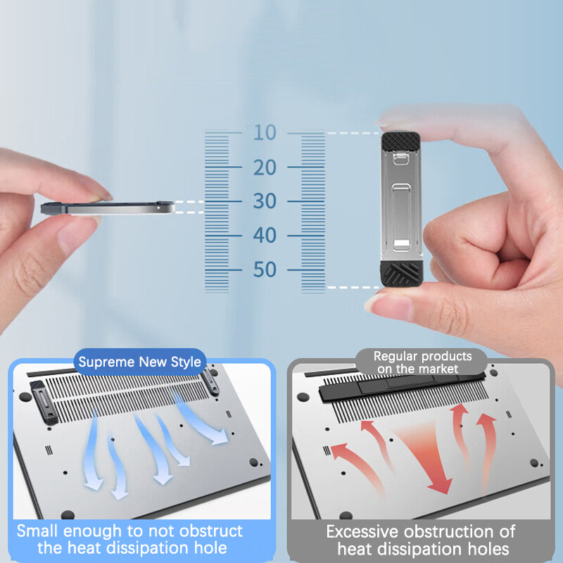  neslidžios cinko lydinio nešiojamojo kompiuterio laikiklis, skirtas Macbook Air Pro Pad IP staliniam staliniam stovui, sulankstomas nešiojamojo kompiuterio klaviatūros stovas