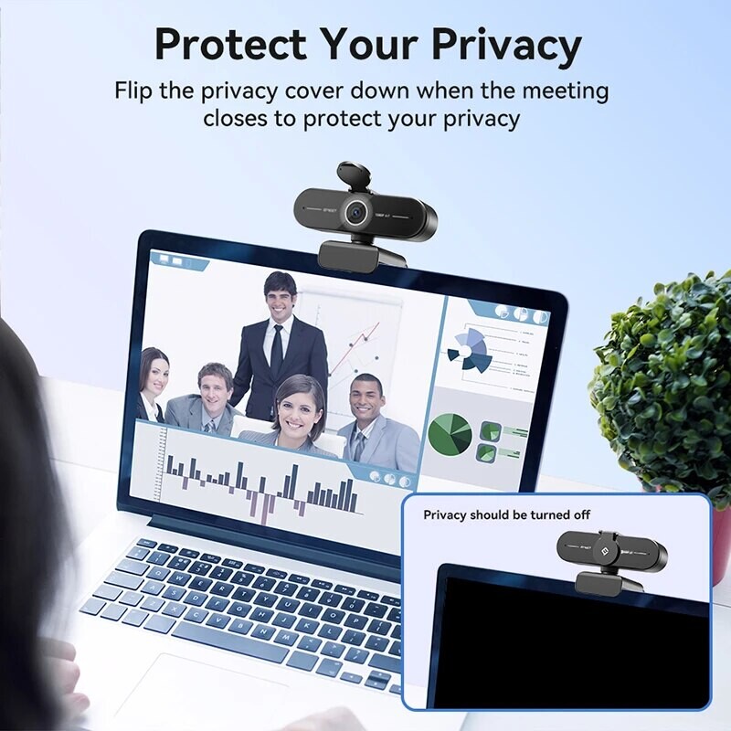 4K interneto kamera 1440P 2K žiniatinklio kamera 1080P EMEET C60E automatinio fokusavimo USB kompiuterio kamera gyvenimui / vaizdo skambučiui / konferencijai