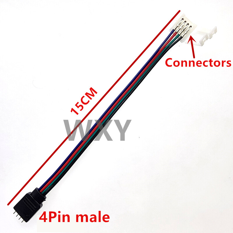 5 vnt 4 kontaktų 5 kontaktų LED kabelio vyriškos jungties jungties adapterio laidas skirtas 5050 3528 SMD RGB RGBW LED juostiniam apšvietimui RGB RGBW LED valdikliui