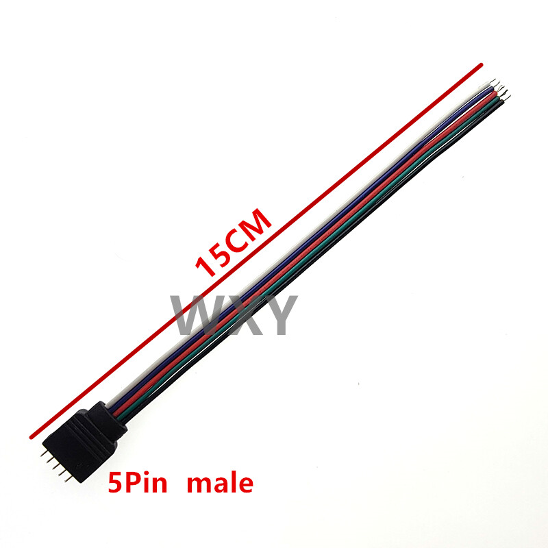 5 vnt 4 kontaktų 5 kontaktų LED kabelio vyriškos jungties jungties adapterio laidas skirtas 5050 3528 SMD RGB RGBW LED juostiniam apšvietimui RGB RGBW LED valdikliui