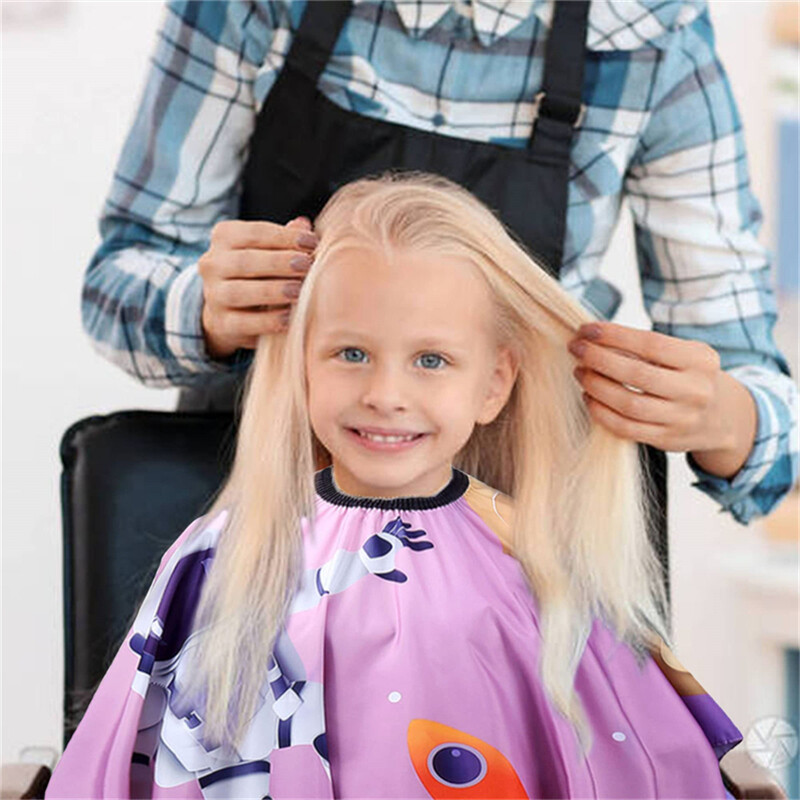 Pelerina de coafura rezistenta la apa pentru copii Salonul pentru copii Vopsirea parului tuns pânză de desene animate Instrumente de styling pentru frizerie