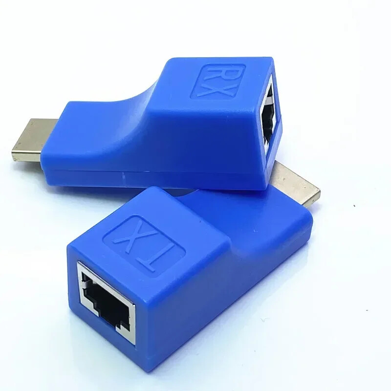 1080P HD 4K su HDMI suderinamas plėstuvas RJ45 prievadai, tinklas nuo 30M iki RJ45 per CAT5e / 6 UTP LAN ilgintuvo kabelio adapteriai