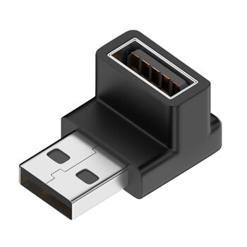 usb 90 градусов адаптер ляв десен ъгъл USB A мъжки към женски адаптерен конектор за компютър