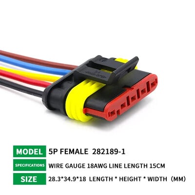 5/20/100 σετ AMP 1P 2P 3P 4P 5P 6P Αδιάβροχο Auto Connector Αρσενικό θηλυκό βύσμα με καλωδίωση 15cm 18AWG HID πλεξούδα για αυτοκίνητο