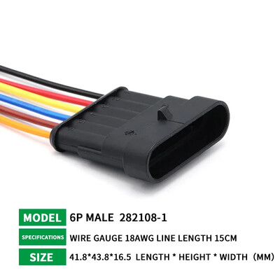 5/20/100 σετ AMP 1P 2P 3P 4P 5P 6P Αδιάβροχο Auto Connector Αρσενικό θηλυκό βύσμα με καλωδίωση 15cm 18AWG HID πλεξούδα για αυτοκίνητο