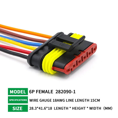 5/20/100 σετ AMP 1P 2P 3P 4P 5P 6P Αδιάβροχο Auto Connector Αρσενικό θηλυκό βύσμα με καλωδίωση 15cm 18AWG HID πλεξούδα για αυτοκίνητο