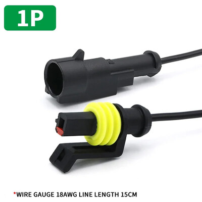 5/20/100 σετ AMP 1P 2P 3P 4P 5P 6P Αδιάβροχο Auto Connector Αρσενικό θηλυκό βύσμα με καλωδίωση 15cm 18AWG HID πλεξούδα για αυτοκίνητο