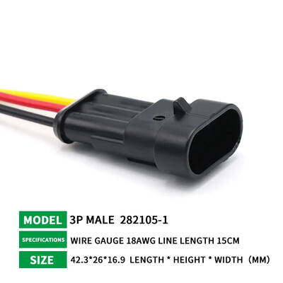 5/20/100 σετ AMP 1P 2P 3P 4P 5P 6P Αδιάβροχο Auto Connector Αρσενικό θηλυκό βύσμα με καλωδίωση 15cm 18AWG HID πλεξούδα για αυτοκίνητο