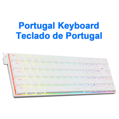 E-YOOSO A68 RGB mini vékony USB vezetékes mechanikus játékbillentyűzet, piros kapcsoló 68 gombos gamer orosz brazil számítógépes számítógéphez