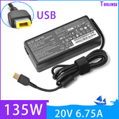 Adaptér pre notebook 135W 20V 6,75A USB nabíjačka pre Lenovo T440p Y50-70 R720 Y700 T540p P51 P52 S5 ADL135NLC3A napájací zdroj