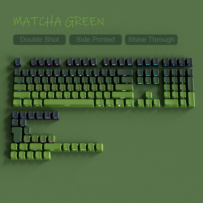 135 klávesov, preliate zelené prelievajúce sa klávesy, bočná potlač, PBT dvojité klávesy, OEM profil pre herné klávesnice MX Switch.