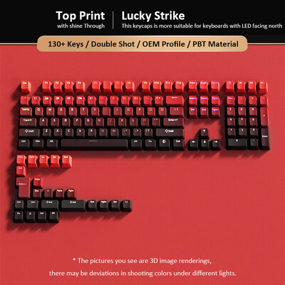 135 klávesov, preliate zelené prelievajúce sa klávesy, bočná potlač, PBT dvojité klávesy, OEM profil pre herné klávesnice MX Switch.