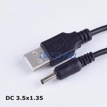 USB A към DC 3,5 мм/1,35 мм 5 волта DC барел жак Захранващ кабел тип M 1 м 3 фута