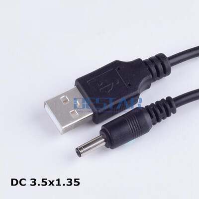 USB A la DC 3,5 mm/1,35 mm 5 volți DC mufă cilindru Cablu de alimentare tip M 1m 3 picioare