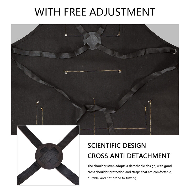 Brijačke pregače Frizerska vodootporna kuhinjska uniforma Salon Brijačnica Platno Višenamjenska džepna pregača za pohranu