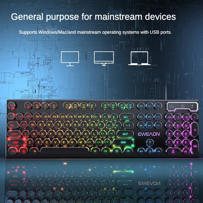 Káblová klávesnica Mechanická Feel E-Sports 104 klávesov USB káblová herná myš Káblová klávesnica Príslušenstvo pre PC hráčov pre notebook Darček