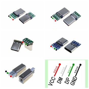 2 PCS USB 2.0 щепсел нагоре, надолу, наляво, надясно Направи си сам персонализирано L-образно коляно 90 градуса Android Micro Type-C Mini USB захранване за данни