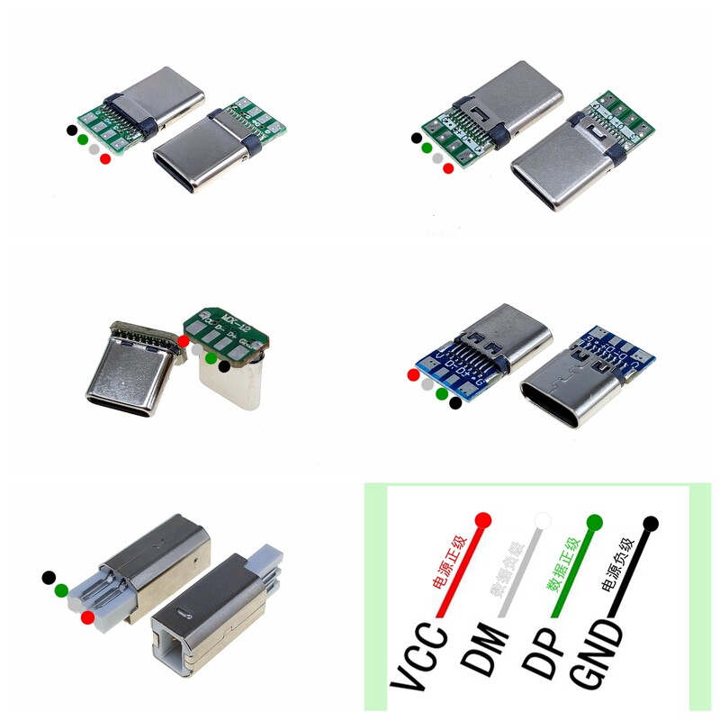 2 db USB 2.0 dugó felfelé, lefelé, balra, jobbra DIY egyedi L-alakú könyök 90 fokos Android Micro Type-C Mini USB adattápegység