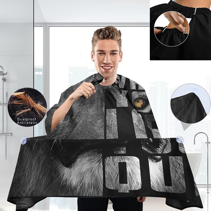 Kirpyklos kirpimo prijuostė Tigro liūto raštas kirpimo suknelė vandeniui atspari šukuosena pelerinos Antistatinė kirpėjo palto priemonė