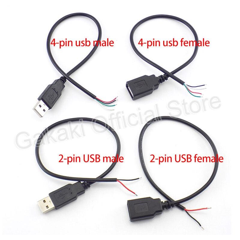 0,3 m / 1 m / 2 m 5 V USB maitinimo kabelis 2 kontaktų USB 2.0 A Moteriškas vyriškas 4 kontaktų laidas Lizdas Įkroviklis įkrovimo laido prailginimo jungtis "pasidaryk pats"
