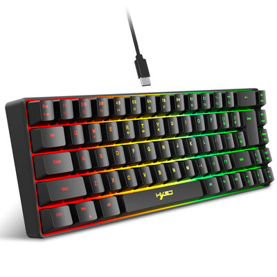 Herná klávesnica HXSJ V200 s káblom K68 RGB Streamer, 19-klávesová membránová klávesnica bez konfliktov, ale s mechanickým pocitom pre hry/kancelárie