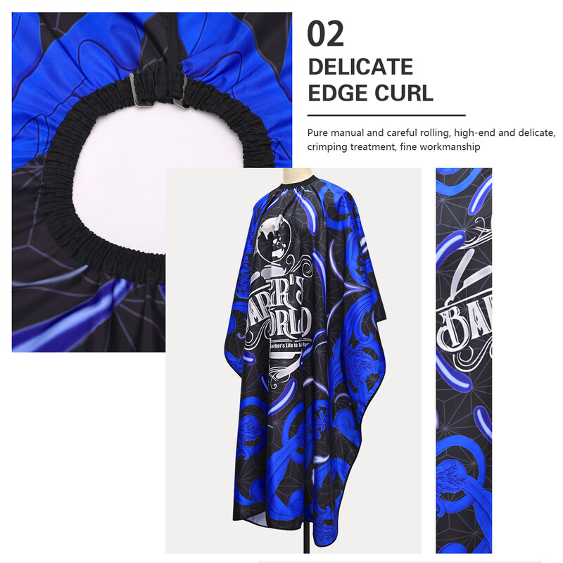 Plava brijačnica Pregača Frizerski ogrtač Frizerski salon Novi brijački ogrtači Salon Potrepštine za obojenu kosu