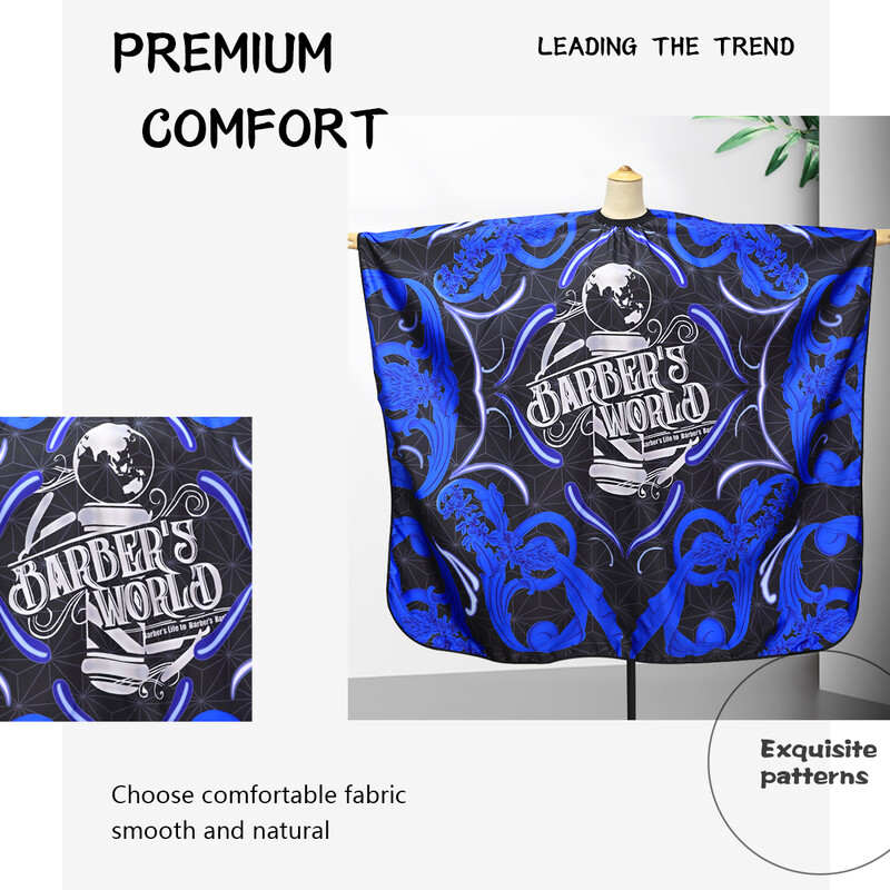 Plava brijačnica Pregača Frizerski ogrtač Frizerski salon Novi brijački ogrtači Salon Potrepštine za obojenu kosu