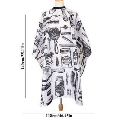 2023 Holičstvo Kaderníctvo Cape Retro Strihanie Vlasov Cape Čiernobiely Kabát Na Strihanie Vlasov Styling Nástroj Vodotesná Zástera Pre Mužov Strih