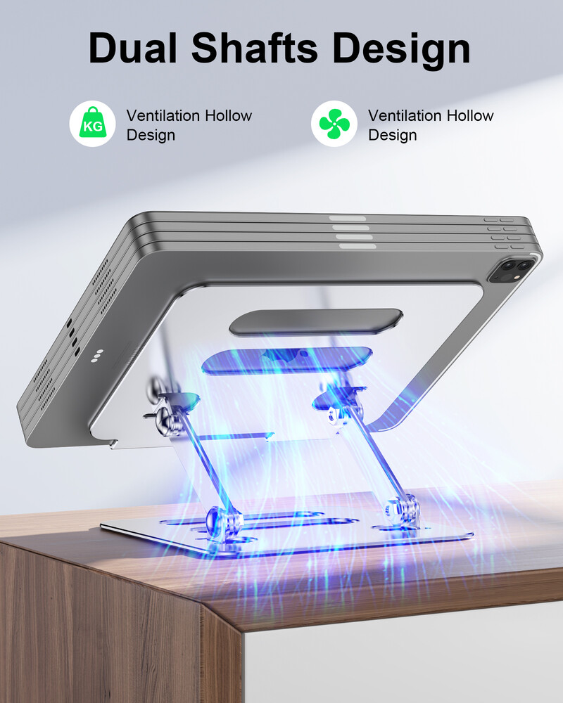 Planšetinio kompiuterio stovas nešiojamojo kompiuterio stovas, Reguliuojamas sulankstomas stovas Stalinio kompiuterio laikiklio dokas, suderinamas su iPad Pro 9.7 10.5 12.9 ipad Mini 4