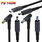 Cablu USB de tip C la DC de 180 cm PD 140 W Cablu de alimentare pentru laptop 20 V 7 A Linie convertizor Sârmă de încărcare rapidă pentru HP/Dell/Asus