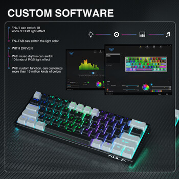 AULA F3261 Mechanical Gamer Keyboard Macro Keyboard Hotswap Gaming για tablet 60% Διάταξη RGB Προσαρμογή λογισμικού