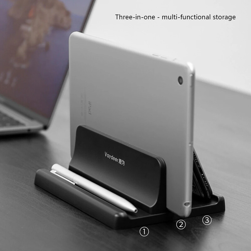 Suport vertical pentru laptop Suport reglabil pentru notebook de birou Dock din plastic pentru economisirea spațiului 3 în 1 Suport pentru tabletă pentru laptop pentru Macbook Laptop