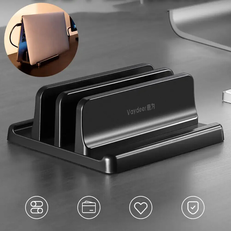 Suport vertical pentru laptop Suport reglabil pentru notebook de birou Dock din plastic pentru economisirea spațiului 3 în 1 Suport pentru tabletă pentru laptop pentru Macbook Laptop