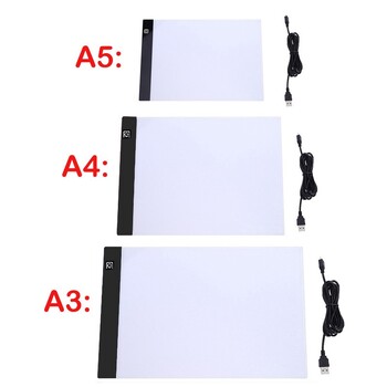 A3/A4/A5 Τριών επιπέδων Dimmable Led Light Pad Drawing Pad Tracing Light Box Προστασία ματιών Ευκολότερη για βαφή με διαμάντια