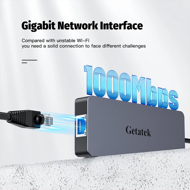 FORIDA USB C 3.2 čvorište s 4K@60 Hz HDMI Gigabit Ethernet 100W PD punjenje USB C priključna stanica za iPhone 15 MacBook Dell Steam