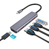 Hub USB C FORIDA 10 Gbps Splitter USB C 100 W Putere de încărcare Hub USB 3.2 pentru laptop MacBook Air/Pro iPhone 15/15 Pro/15 Pro Max
