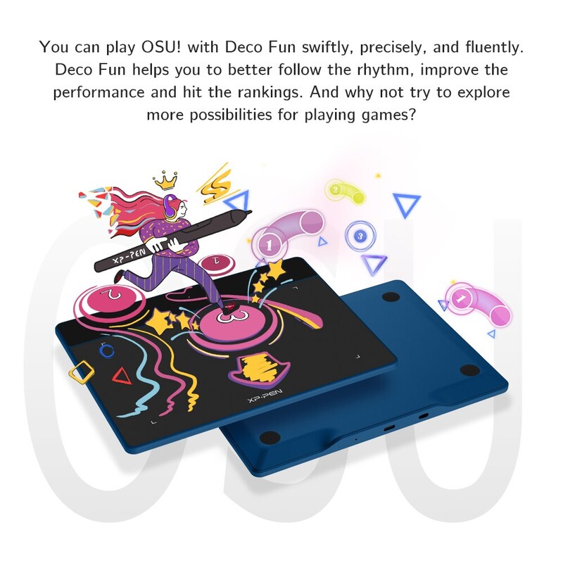 Tabletă grafică XPPen pentru desen DecoFun S Pen Tabletă 6x4 inci cu 8192 de nivele de presiune Baterie gratuită pentru Android Mac Linux Windows