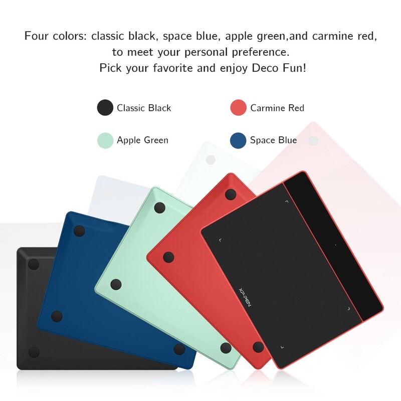 Tabletă grafică XPPen pentru desen DecoFun S Pen Tabletă 6x4 inci cu 8192 de nivele de presiune Baterie gratuită pentru Android Mac Linux Windows