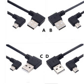 Mini USB Cable Right Angle 90 Male to Male USB to USB Cable Sync Data Charge 0,2m