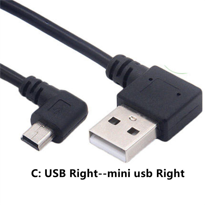 Mini USB Cable Right Angle 90 Male to Male USB to USB Cable Sync Data Charge 0,2m