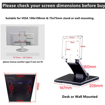 Βάση οθόνης 14\'\'-24\'\' ΝΕΑ Βάση οθόνης αφής LCD γενικής χρήσης με κλίση VESA Βάση βάσης οθόνης αναδιπλούμενης οθόνης Επιφάνεια εργασίας