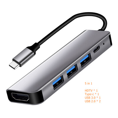 USB C šakotuvas su 4K HDMI suderinamas USB 3.0 2.0 C tipo PD įkrovimo dokas, skirtas MacBook iPad Samsung S10 Dex TV pelė klaviatūra U diskas