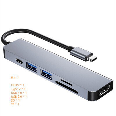 USB C šakotuvas su 4K HDMI suderinamas USB 3.0 2.0 C tipo PD įkrovimo dokas, skirtas MacBook iPad Samsung S10 Dex TV pelė klaviatūra U diskas