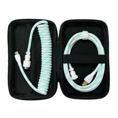 Cablu de tastatură spiralat USB C pentru tastatură mecanică de jocuri Sârmă cu manșon dublu cu conector de aviator metalic detașabil Încărcare