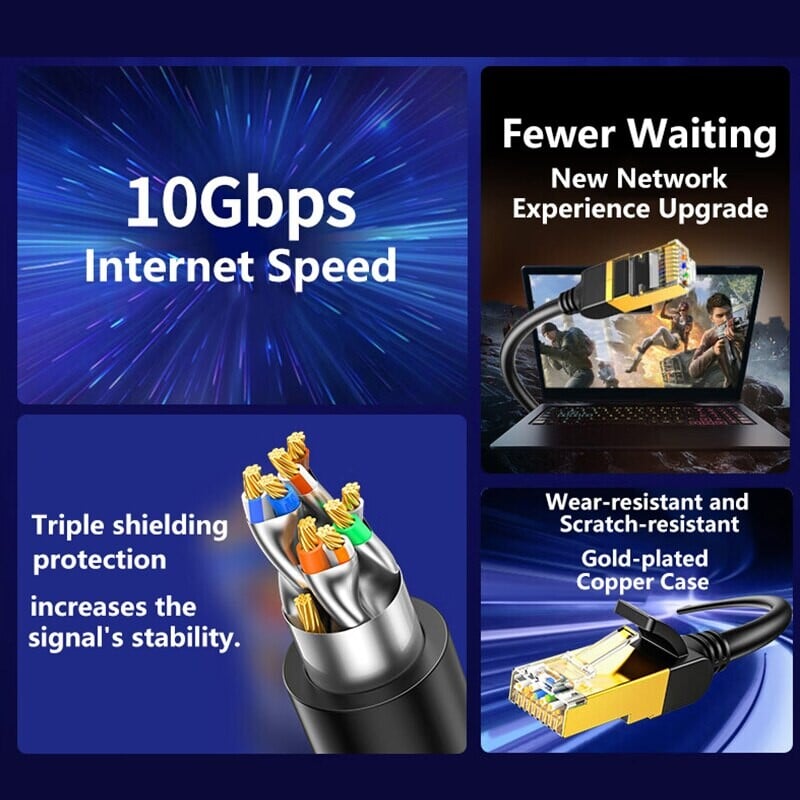 Cablu Ethernet CAT7 de rețea 10Gb RJ45 Cablu de rețea Lan Rețea Cordon de corecție Ethernet Cablu CAT 7 pentru router de computer