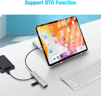 RSHTECH USB C Hub USB 3.1/3.2 Gen2 Hub 10Gbps 4-Port USB C Splitter Φορητό αλουμίνιο USB Type C σε USB C για MacBook