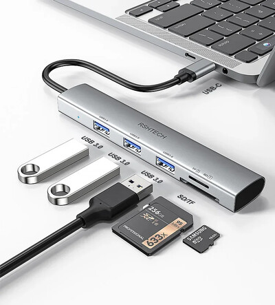 RSHTECH USB C Hub USB 3.1/3.2 Gen2 Hub 10Gbps 4-Port USB C Splitter Prijenosni aluminijski USB Type C na USB C adapter za MacBook