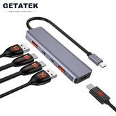 Hub USB C Getatek 10 Gbps Splitter USB C 100 W Putere de încărcare Hub USB 3.2 pentru laptop MacBook Air/Pro iPhone 15/15 Pro/15 Pro Max
