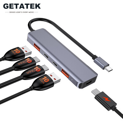 Getatek USB C Hub 10Gbps USB C Splitter 100W Töltő USB 3.2 Hub laptophoz MacBook Air/Pro iPhone 15/15 Pro/15 Pro Max